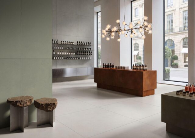 Show Report: VitrA Tiles Draws Cersaie 2026 Visitors With The Code and Its New Design Codes VitrA Tiles showroom interior with large-format tiles: Show Report: VitrA Tiles Draws Cersaie 2026 Visitors With The Code and Its New Design Codes